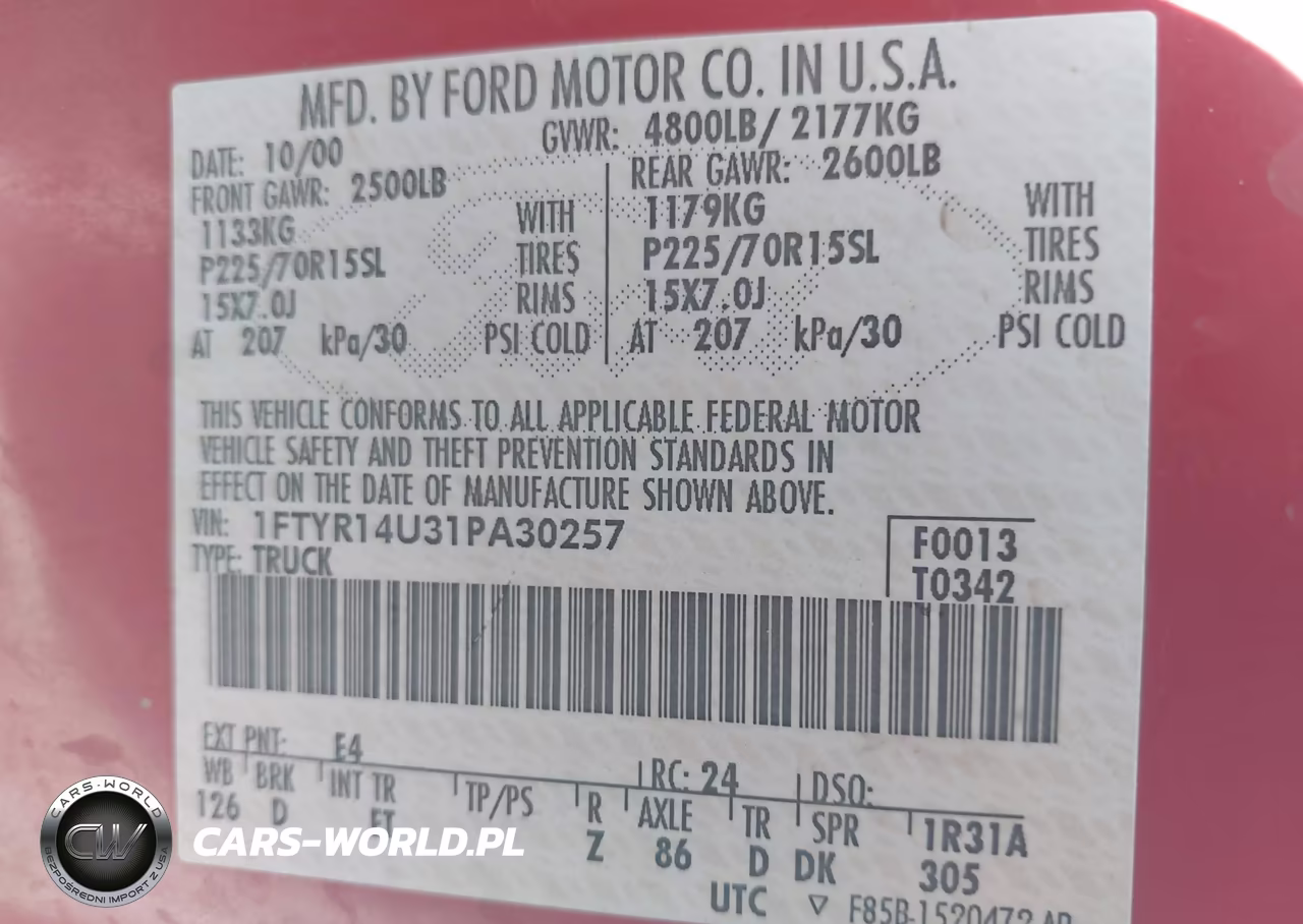 2001 Ford Ranger Edge-Xl-Xlt VIN:1FTYR14U31PA30257 - 9