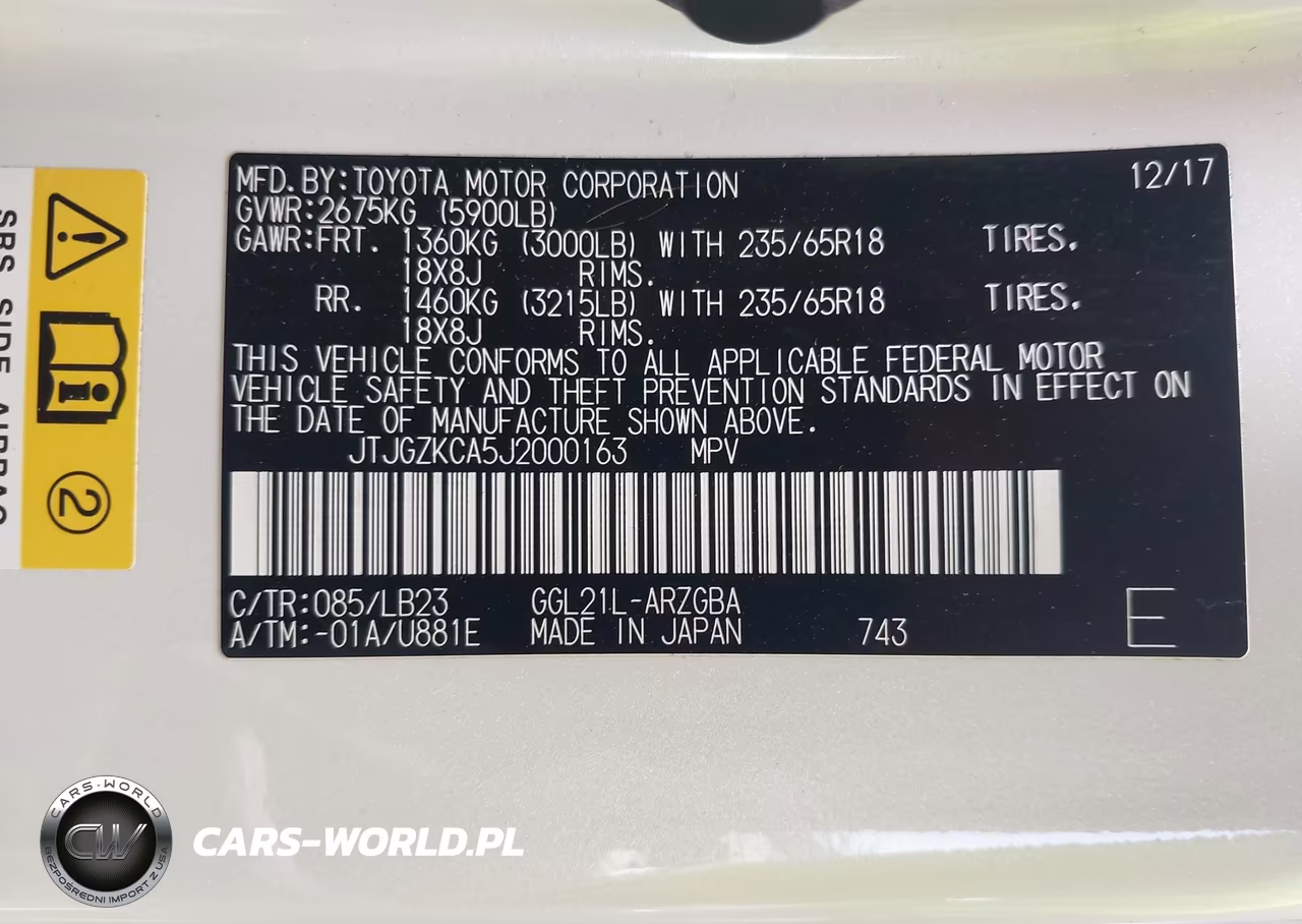 2018 Lexus Rx 350L Luxury-Premium VIN:JTJGZKCA5J2000163 - 9