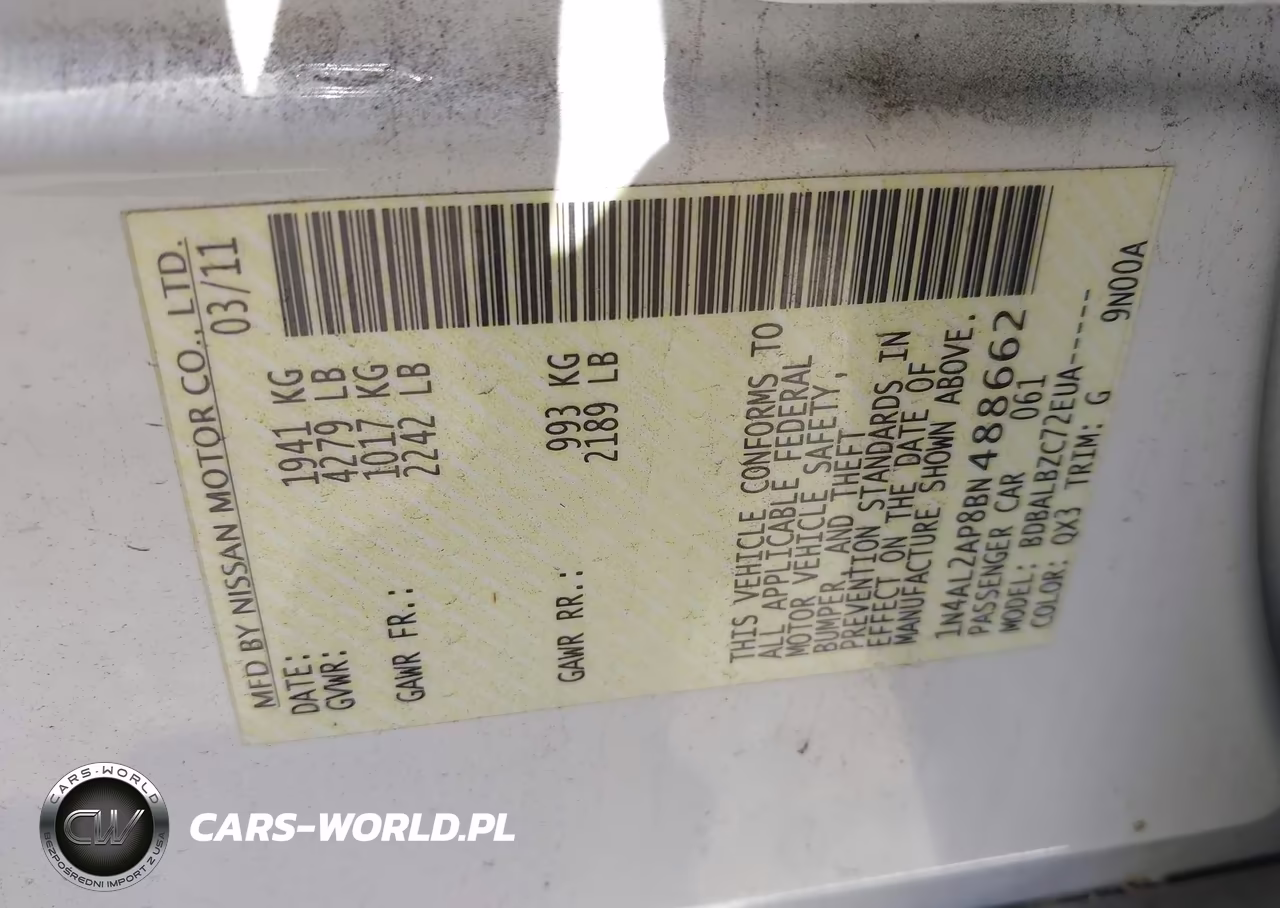 2011 Nissan Altima 2.5 S VIN:1N4AL2AP8BN488662 - 9