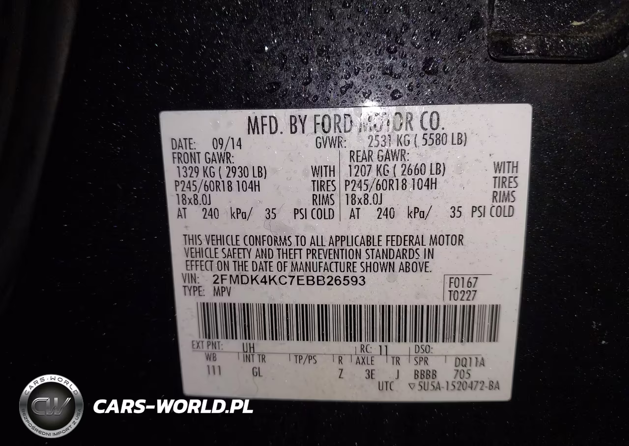 2014 Ford Edge Limited VIN:2FMDK4KC7EBB26593 - 9