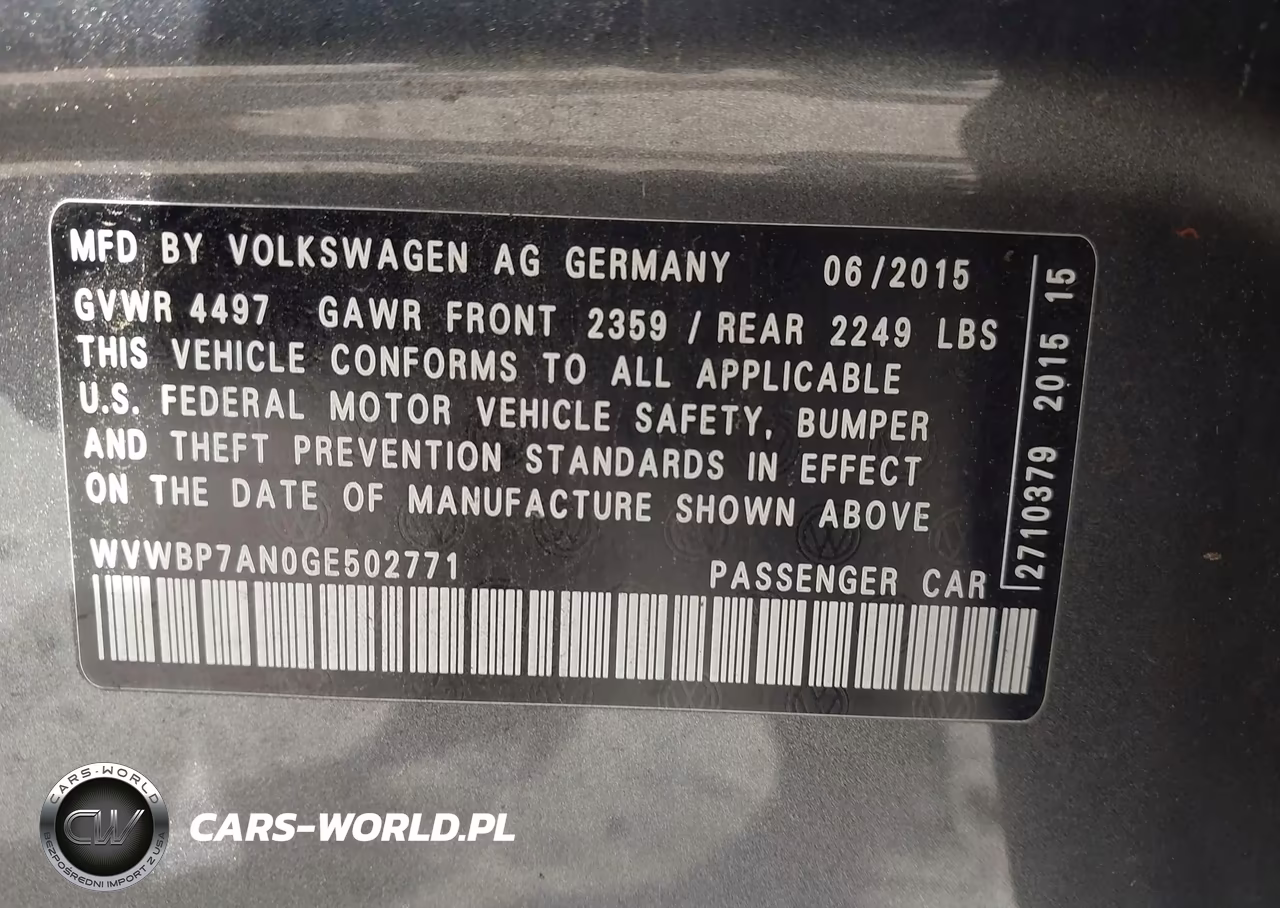 2016 Volkswagen Cc 2.0T Sport VIN:WVWBP7AN0GE502771 - 9