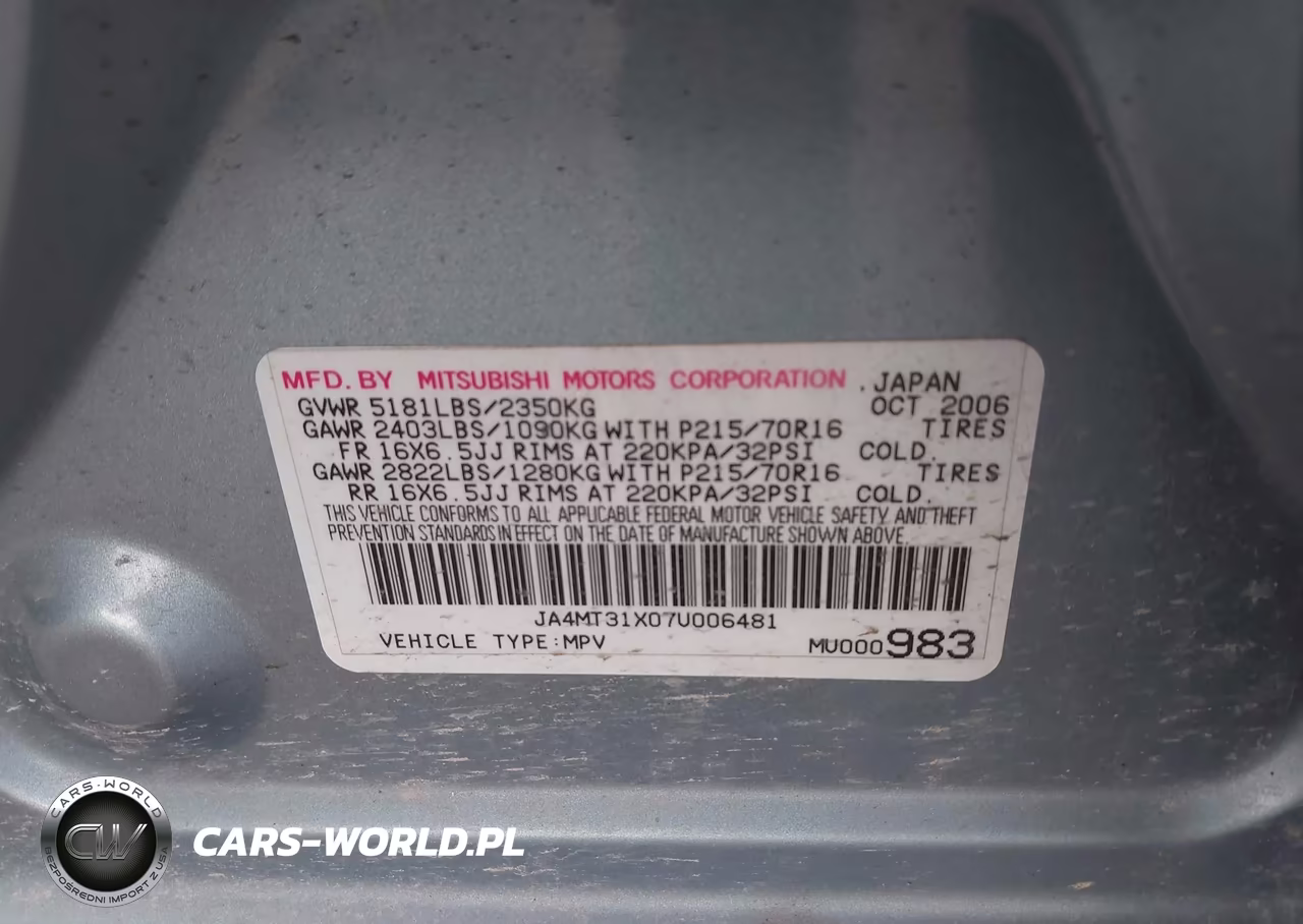 2007 Mitsubishi Outlander Ls VIN:JA4MT31X07U006481 - 9