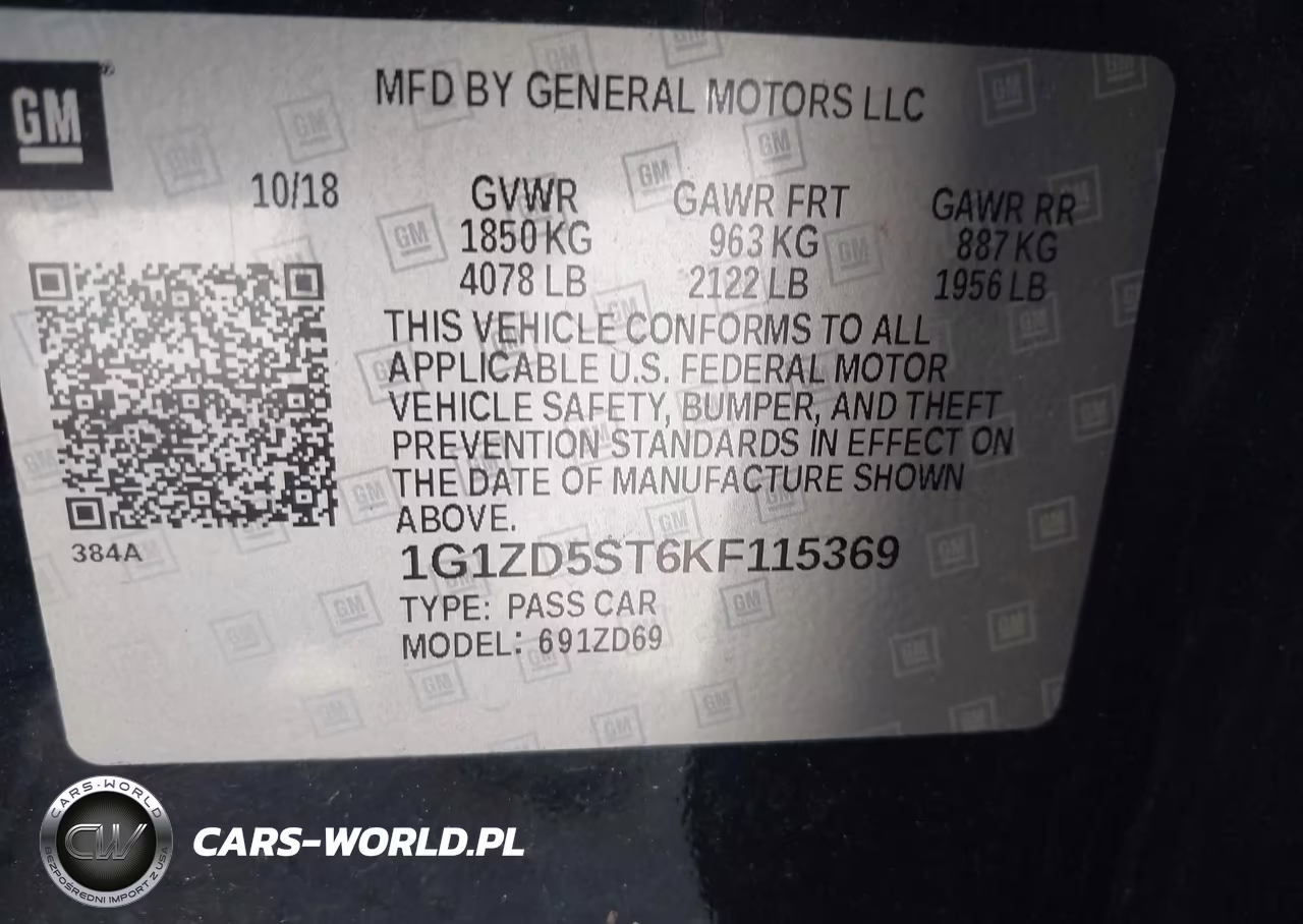 2019 Chevrolet Malibu Lt VIN:1G1ZD5ST6KF115369 - 9
