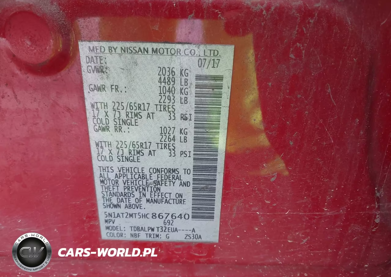 2017 Nissan Rogue S VIN:5N1AT2MT5HC867640 - 9