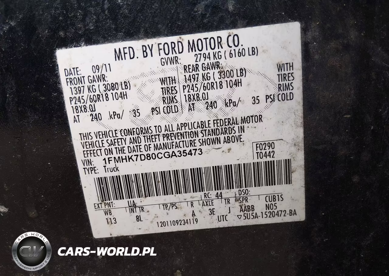 2012 Ford Explorer Xlt VIN:1FMHK7D80CGA35473 - 9