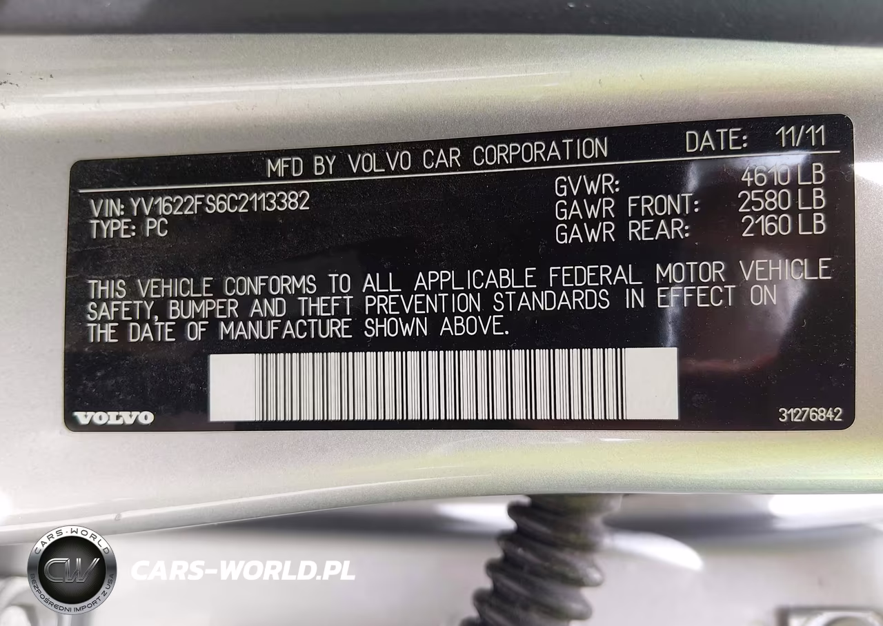 2012 Volvo S60 T5 VIN:YV1622FS6C2113382 - 9