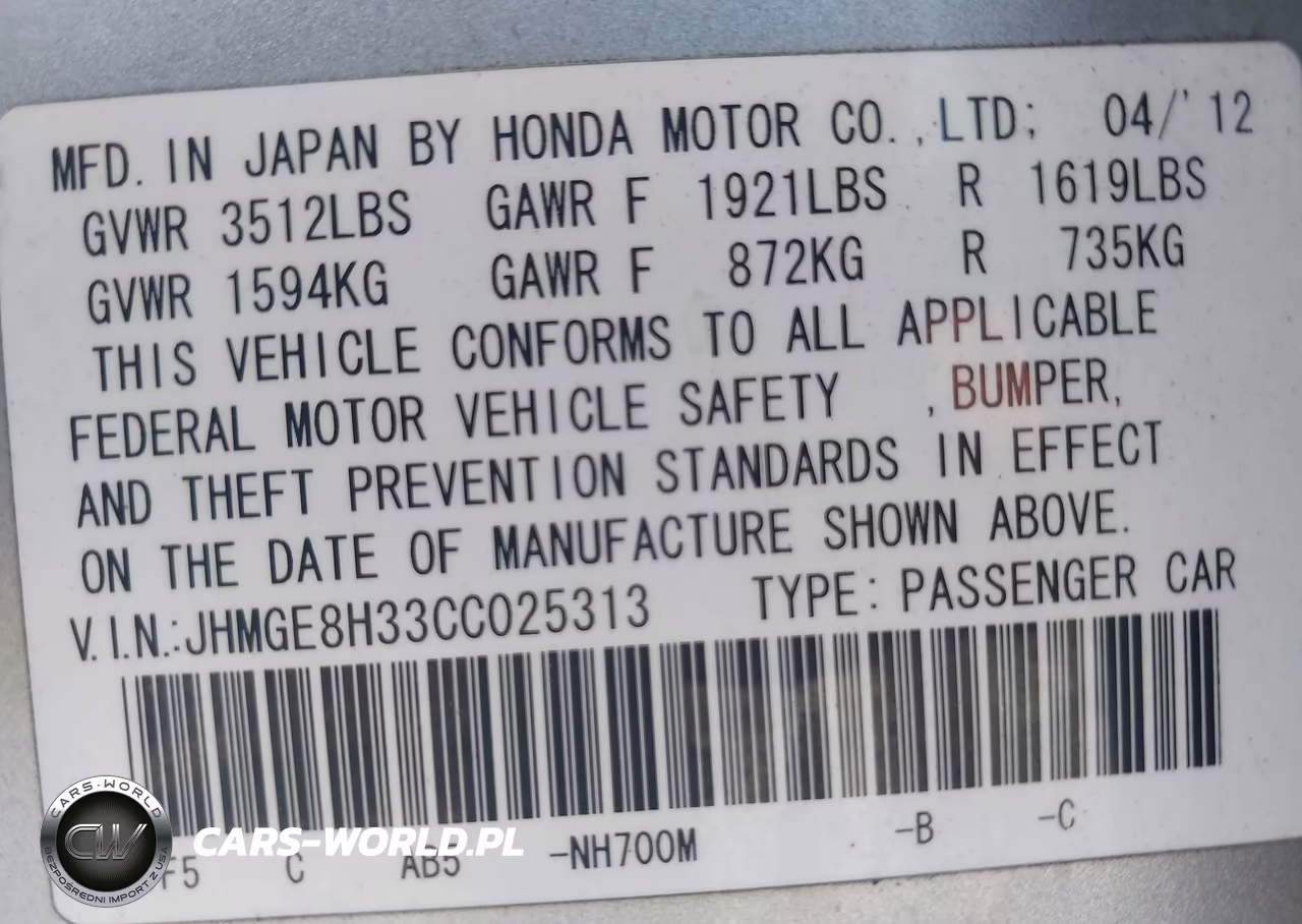 2012 Honda Fit VIN:JHMGE8H33CC025313 - 9