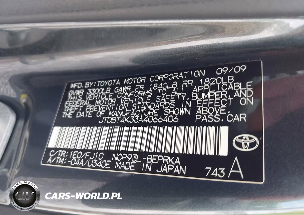 2010 Toyota Yaris VIN:JTDBT4K33A4066406 - 9