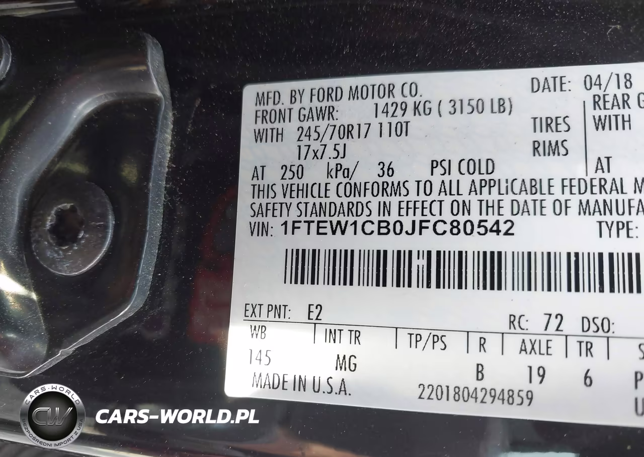 2018 Ford F-150 Xlt VIN:1FTEW1CB0JFC80542 - 9
