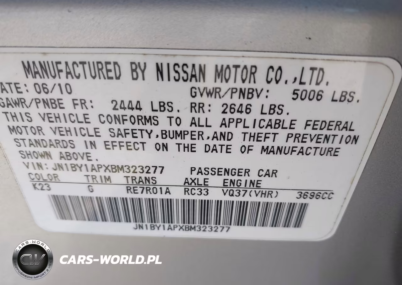 2011 Infiniti M37 VIN:JN1BY1APXBM323277 - 9