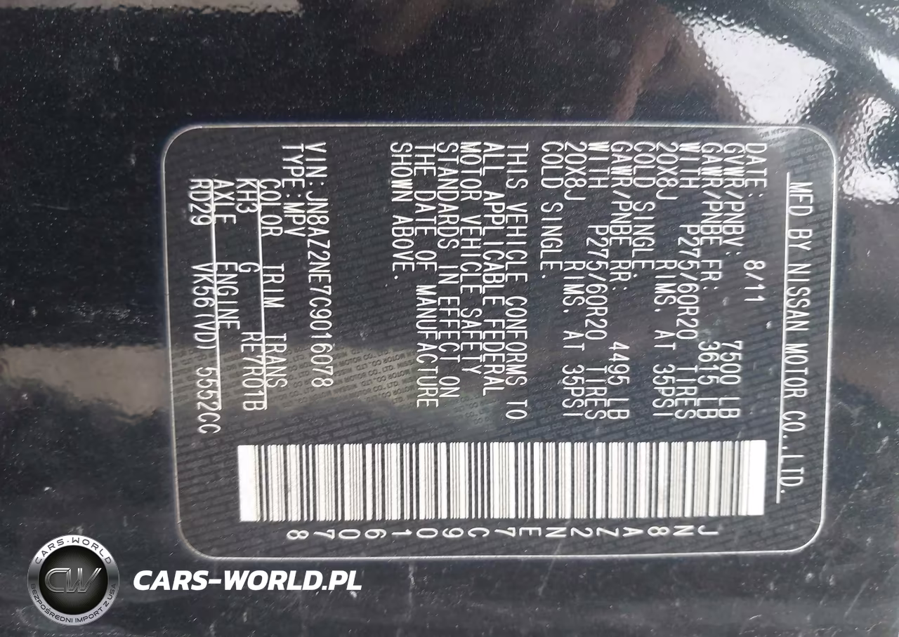 2012 Infiniti Qx56 VIN:JN8AZ2NE7C9016078 - 9