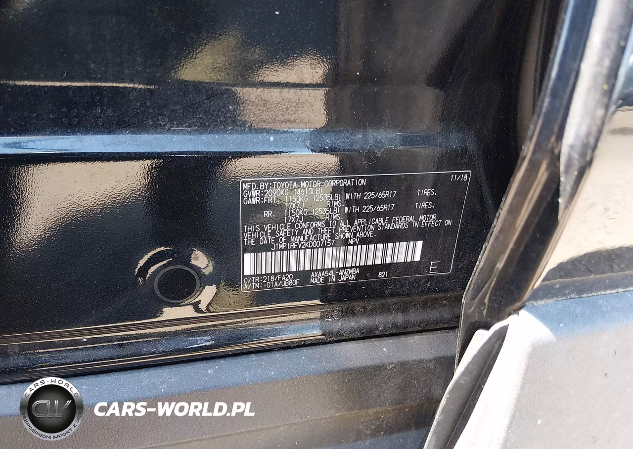 2019 Toyota Rav4 Xle VIN:JTMP1RFV2KD007157 - 9
