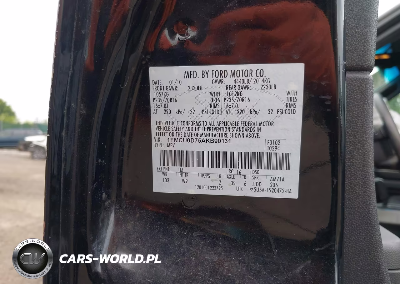 2010 Ford Escape Xlt VIN:1FMCU0D75AKB90131 - 9