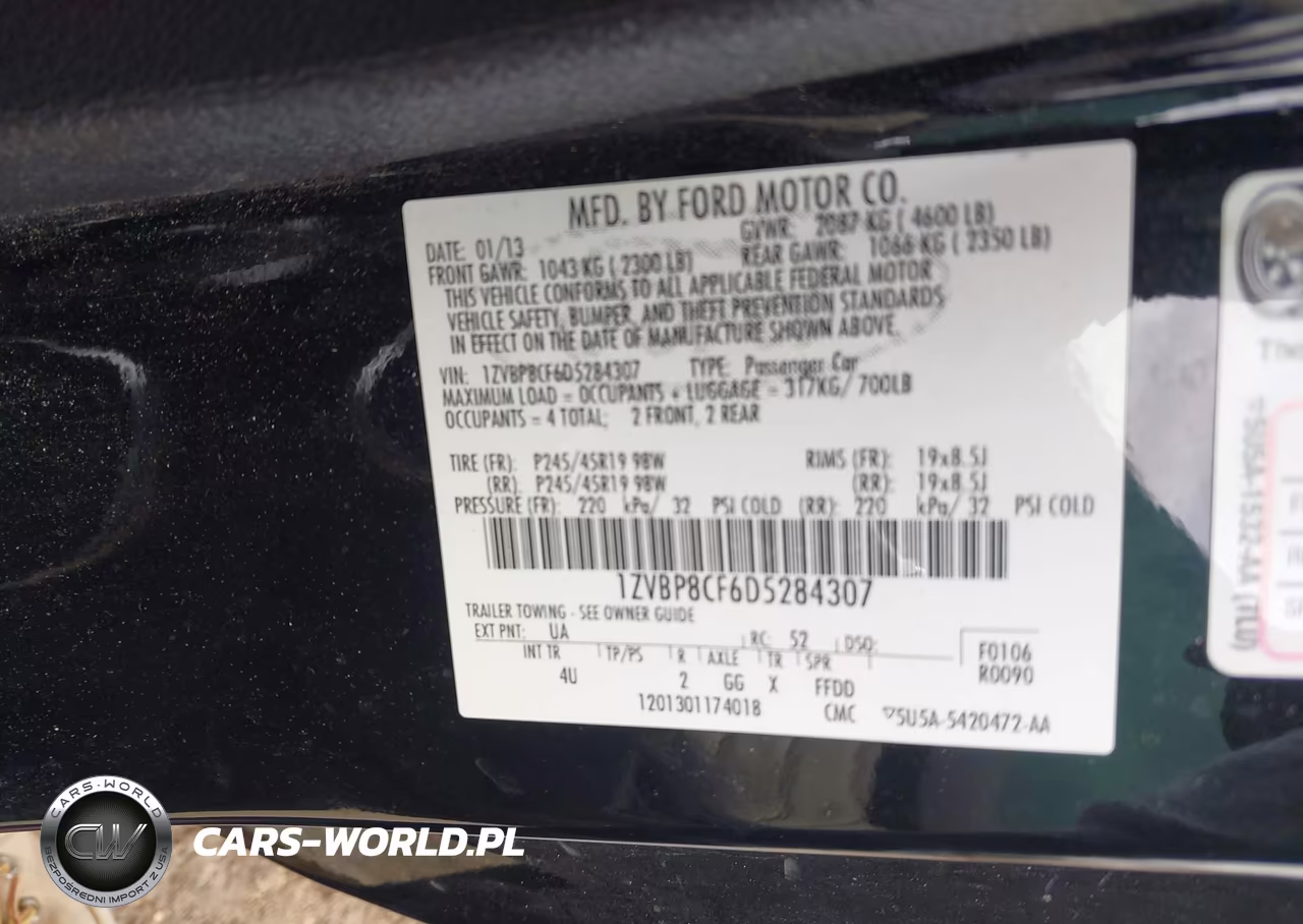 2013 Ford Mustang Gt Premium VIN:1ZVBP8CF6D5284307 - 9