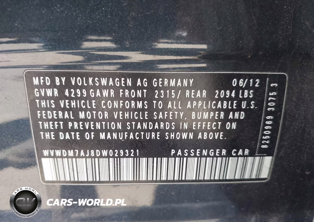 2013 Volkswagen Golf 2.0L Tdi 4-Door VIN:WVWDM7AJ8DW029321 - 9