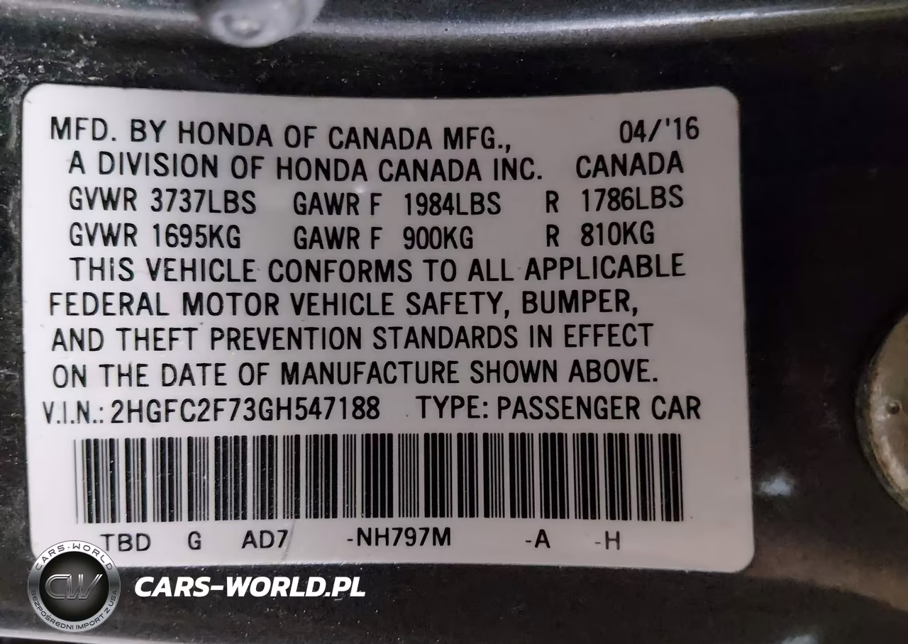 2016 Honda Civic Ex VIN:2HGFC2F73GH547188 - 9