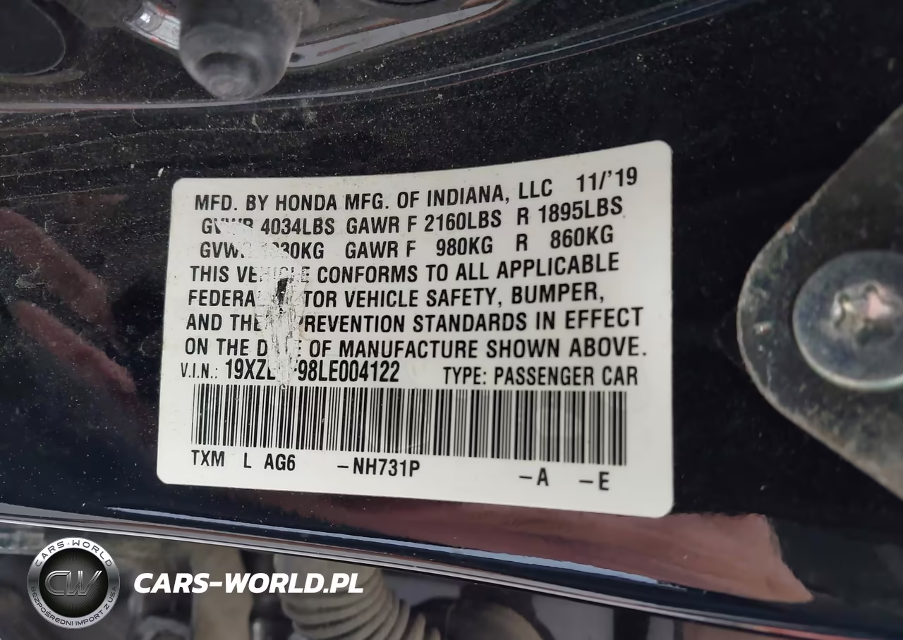 2020 Honda Insight Touring VIN:19XZE4F98LE004122 - 9