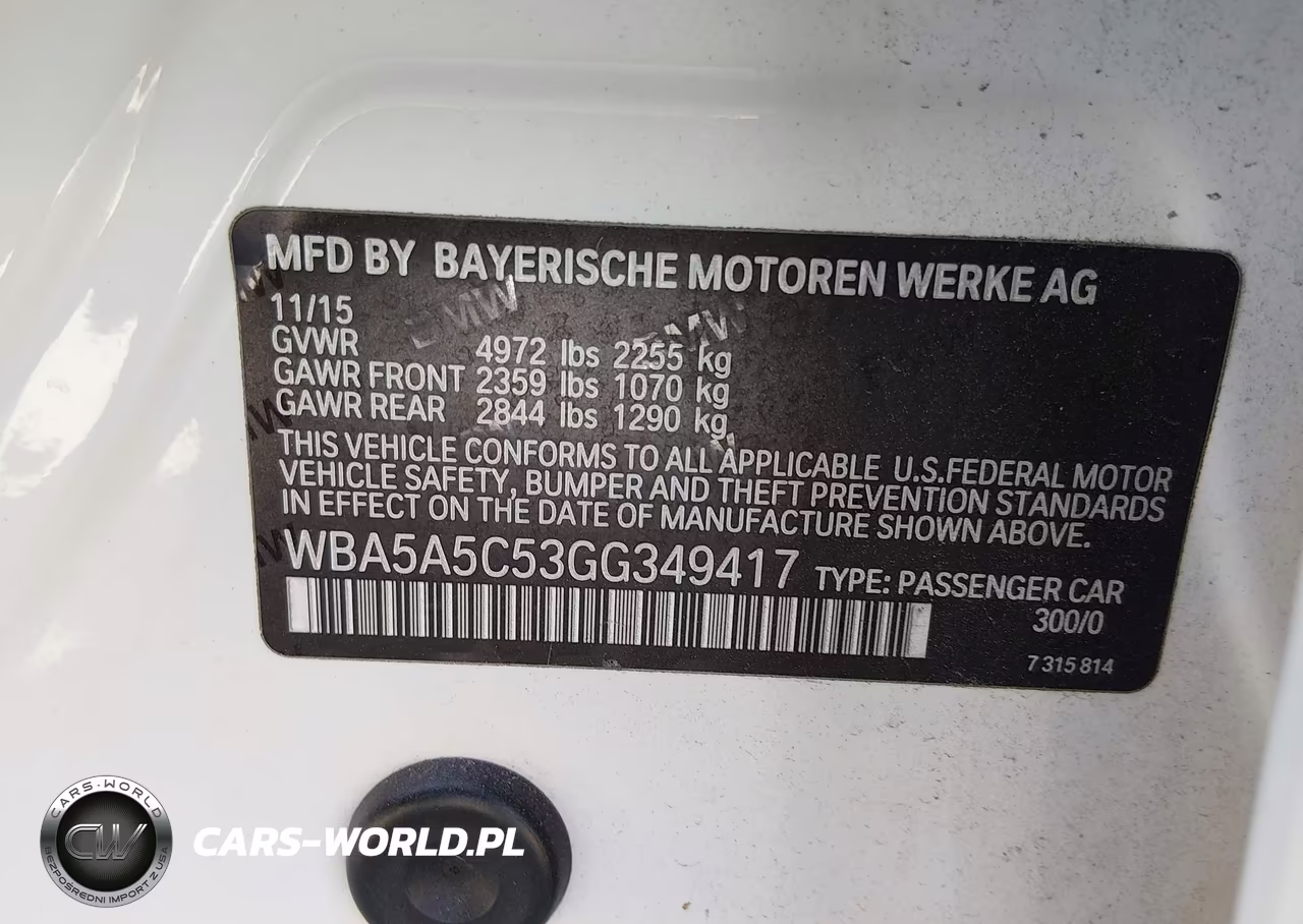 2016 BMW 528I VIN:WBA5A5C53GG349417 - 9