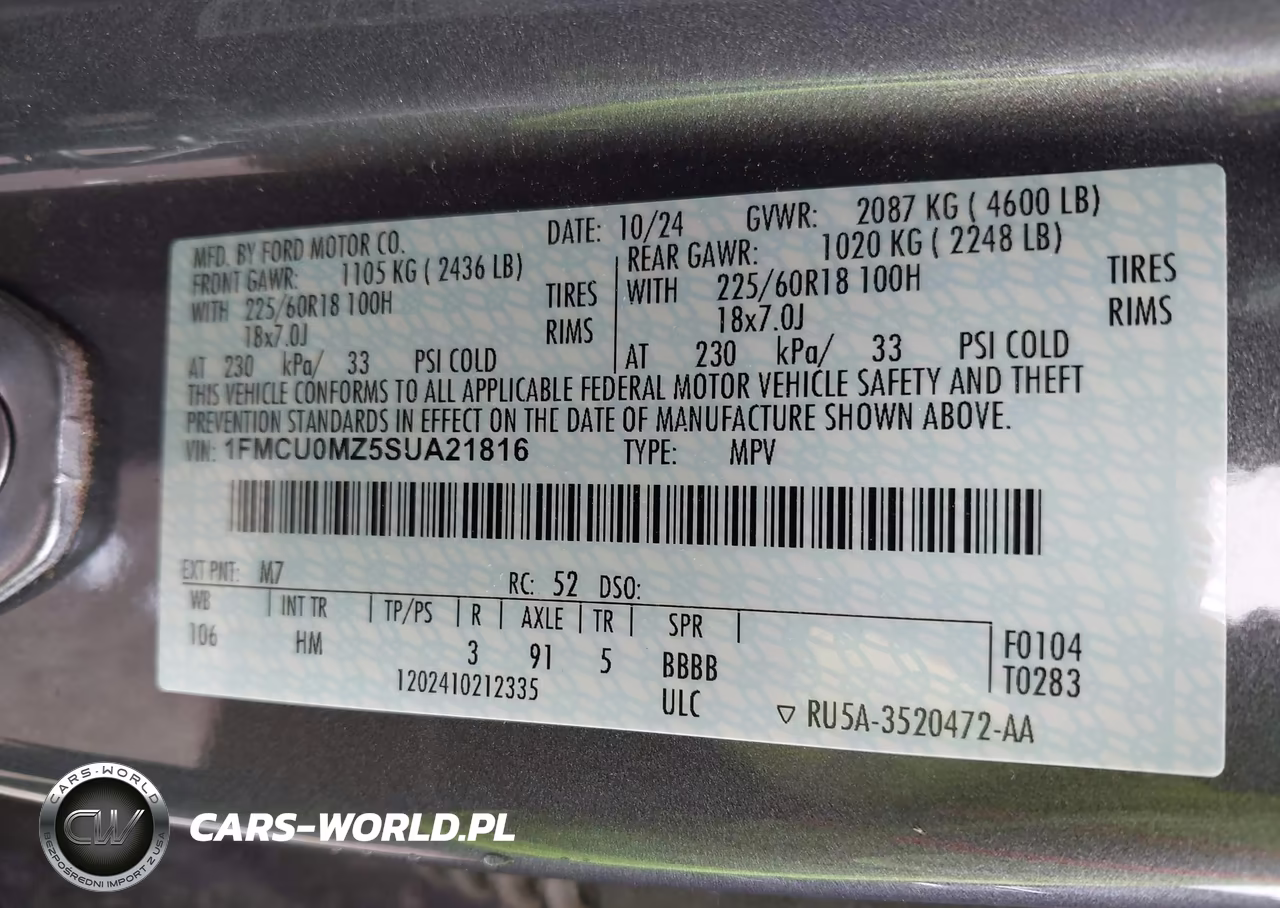 2025 Ford Escape St-Line VIN:1FMCU0MZ5SUA21816 - 9