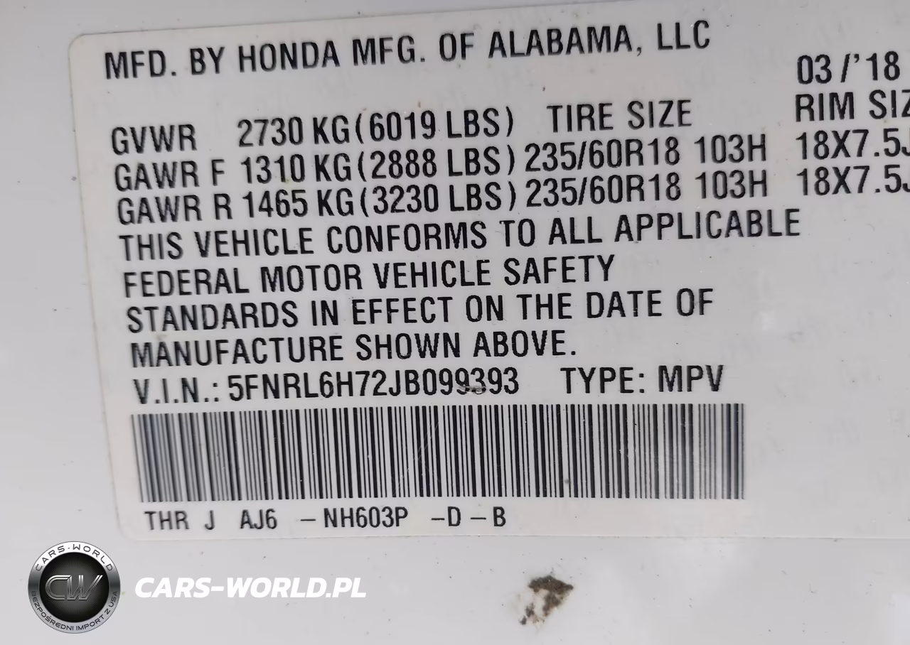 2018 Honda Odyssey Ex-L VIN:5FNRL6H72JB099393 - 9
