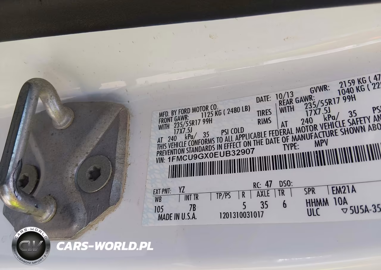2014 Ford Escape Se VIN:1FMCU9GX0EUB32907 - 9