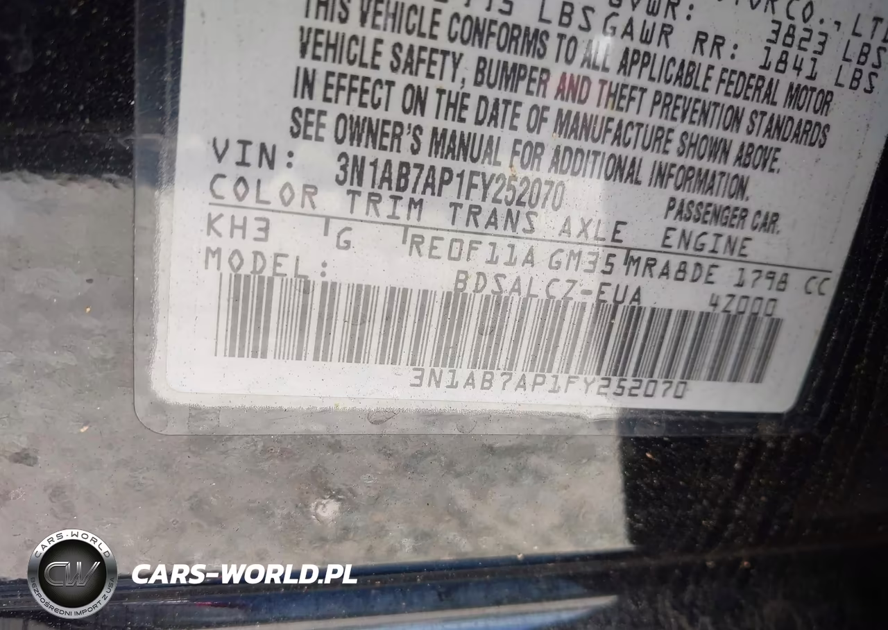 2015 Nissan Sentra S VIN:3N1AB7AP1FY252070 - 9