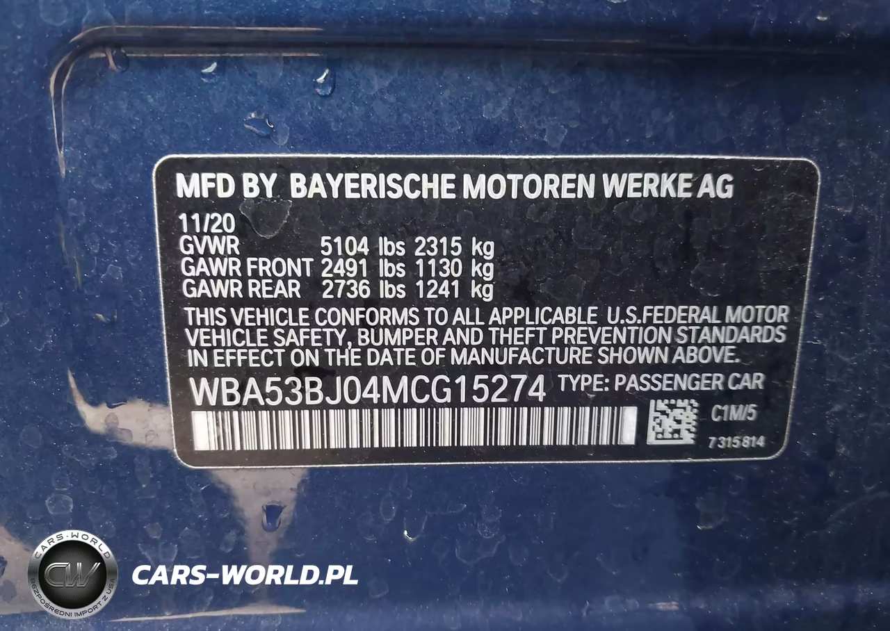 2021 BMW 540I VIN:WBA53BJ04MCG15274 - 9