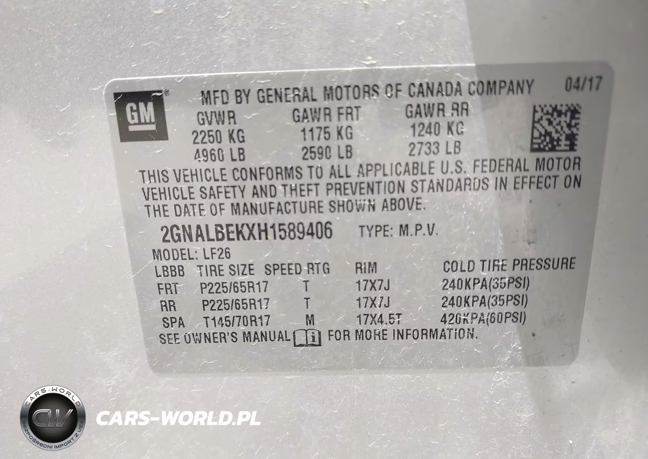 2017 Chevrolet Equinox Ls VIN:2GNALBEKXH1589406 - 9