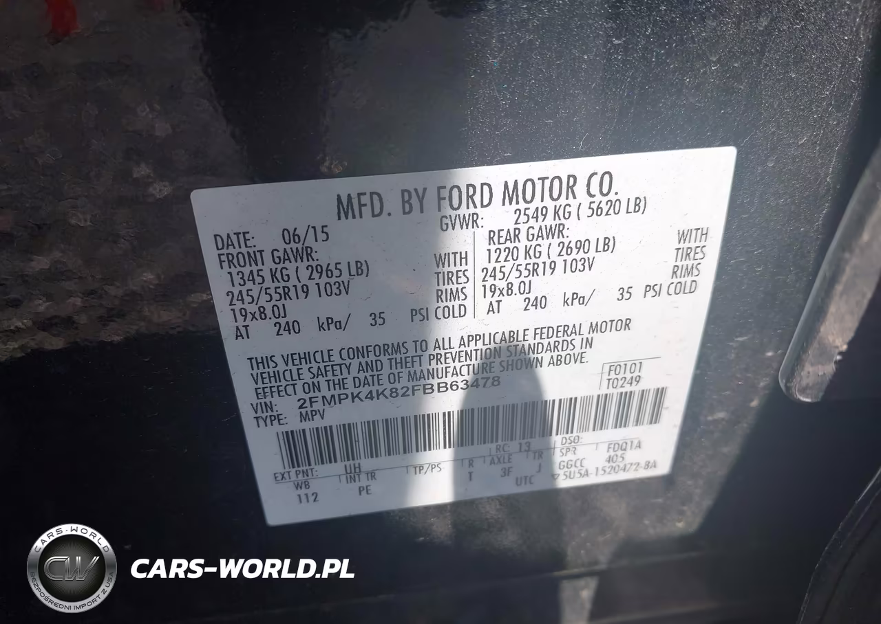 2015 Ford Edge Titanium VIN:2FMPK4K82FBB63478 - 9