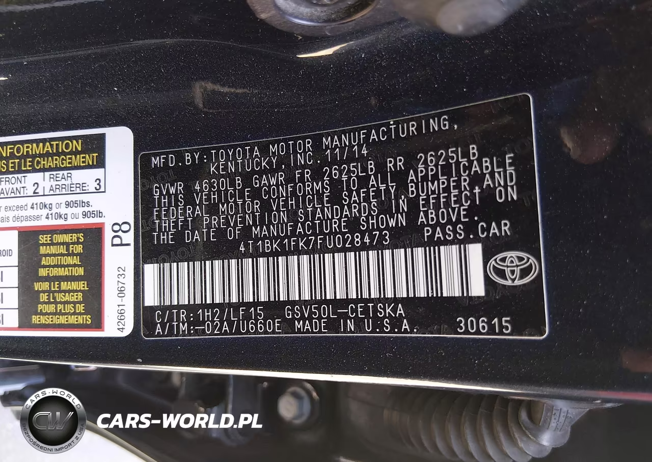 2015 Toyota Camry Xse V6 VIN:4T1BK1FK7FU028473 - 9