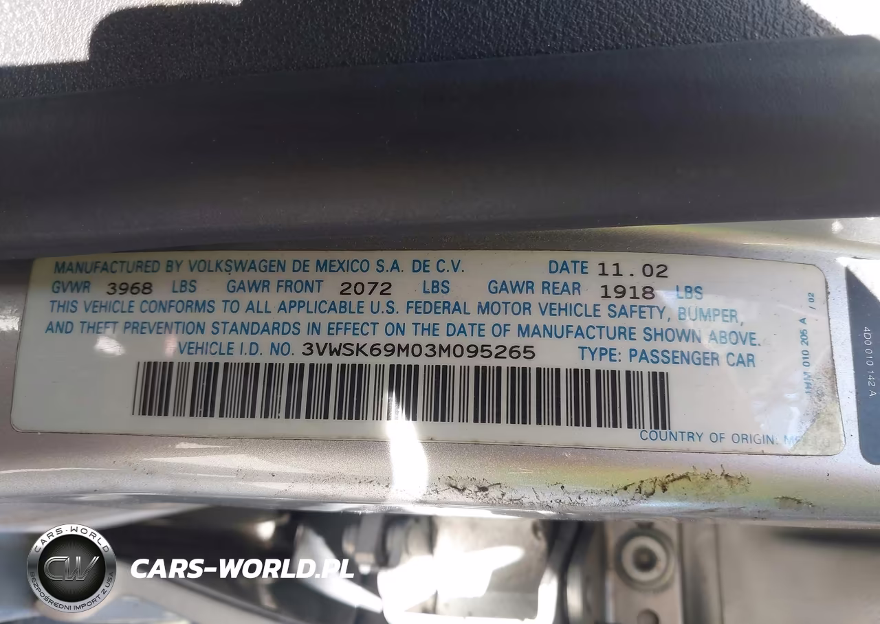 2003 Volkswagen Jetta Gls 2.0L VIN:3VWSK69M03M095265 - 9