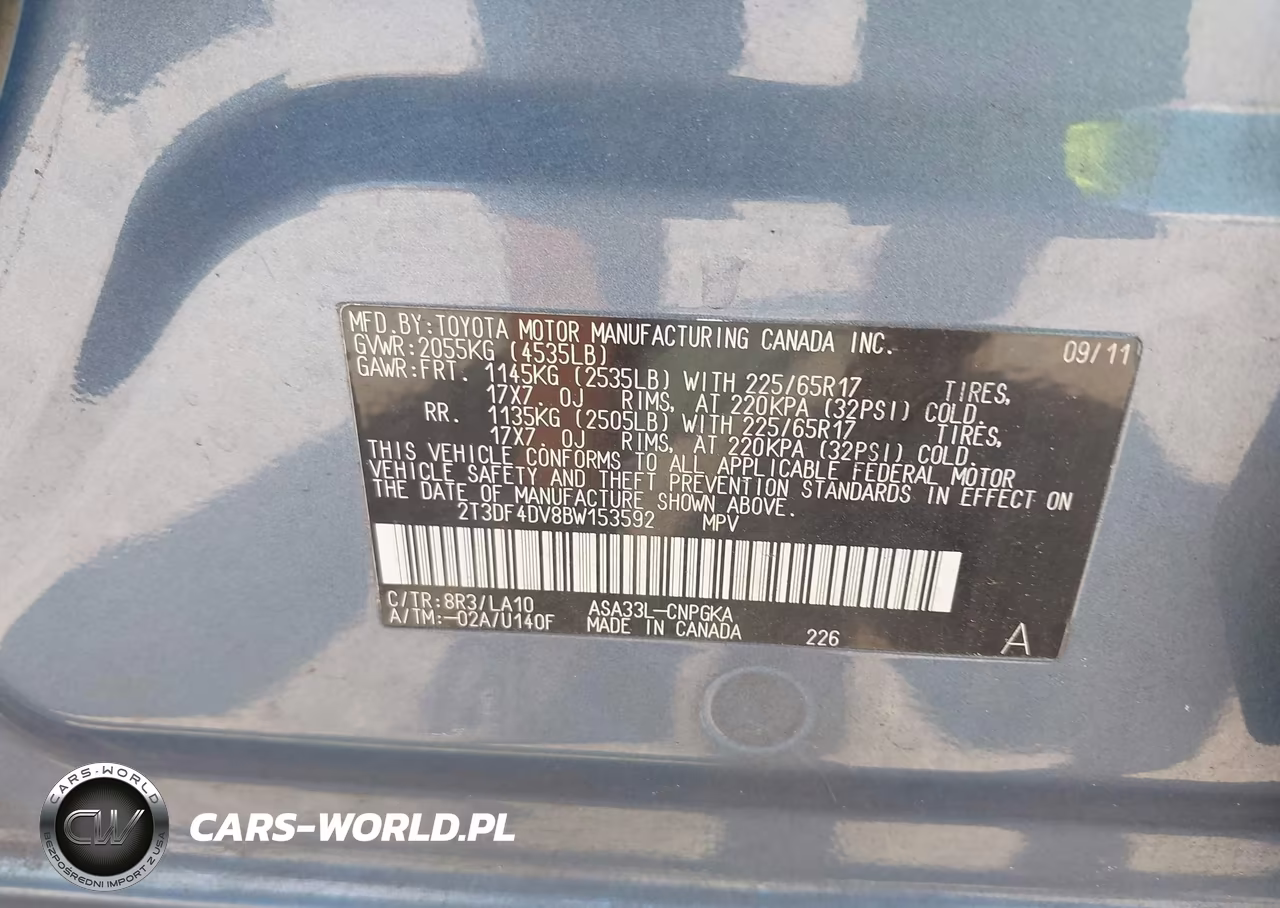 2011 Toyota Rav4 Limited VIN:2T3DF4DV8BW153592 - 9