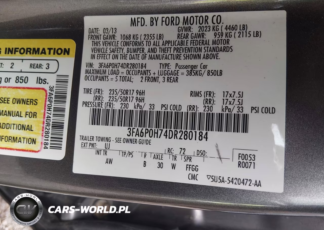 2013 Ford Fusion Se VIN:3FA6P0H74DR280184 - 9