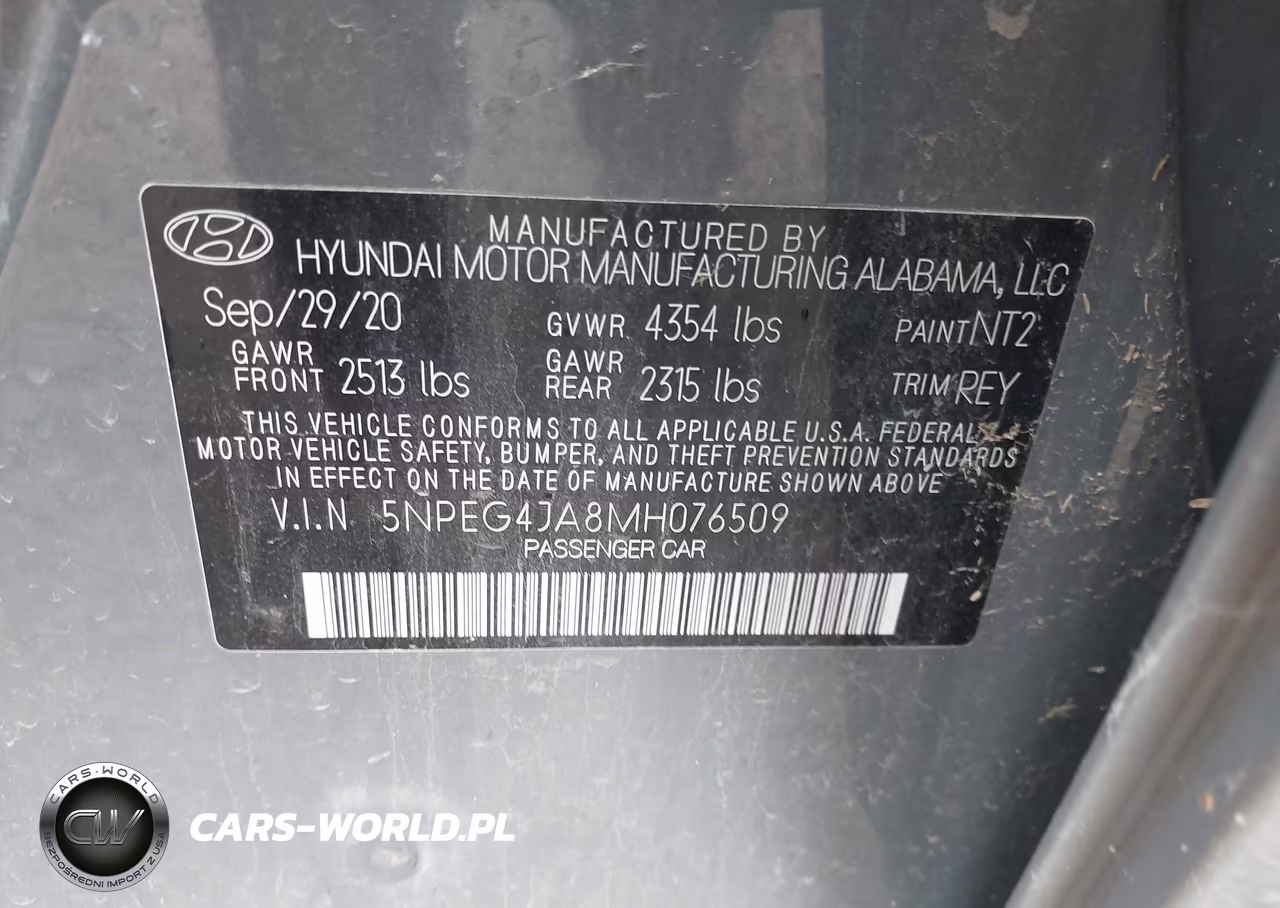 2021 Hyundai Sonata Se VIN:5NPEG4JA8MH076509 - 9