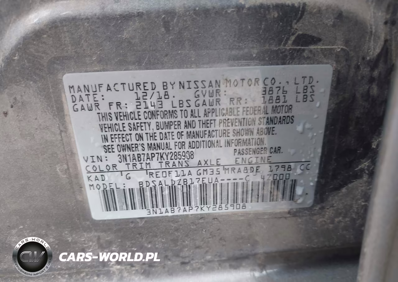 2019 Nissan Sentra Sv VIN:3N1AB7AP7KY285908 - 9