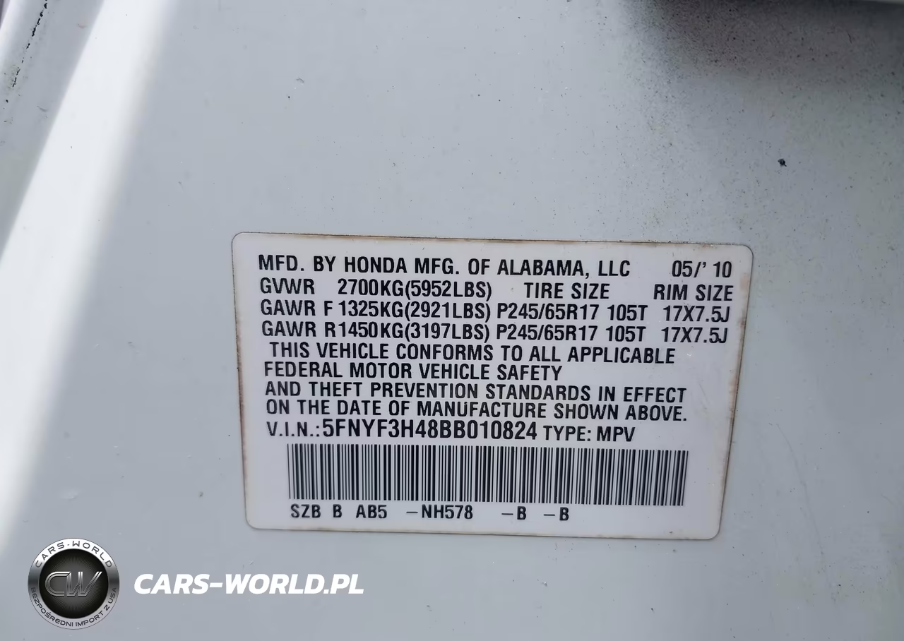 2011 Honda Pilot Ex VIN:5FNYF3H48BB010824 - 9