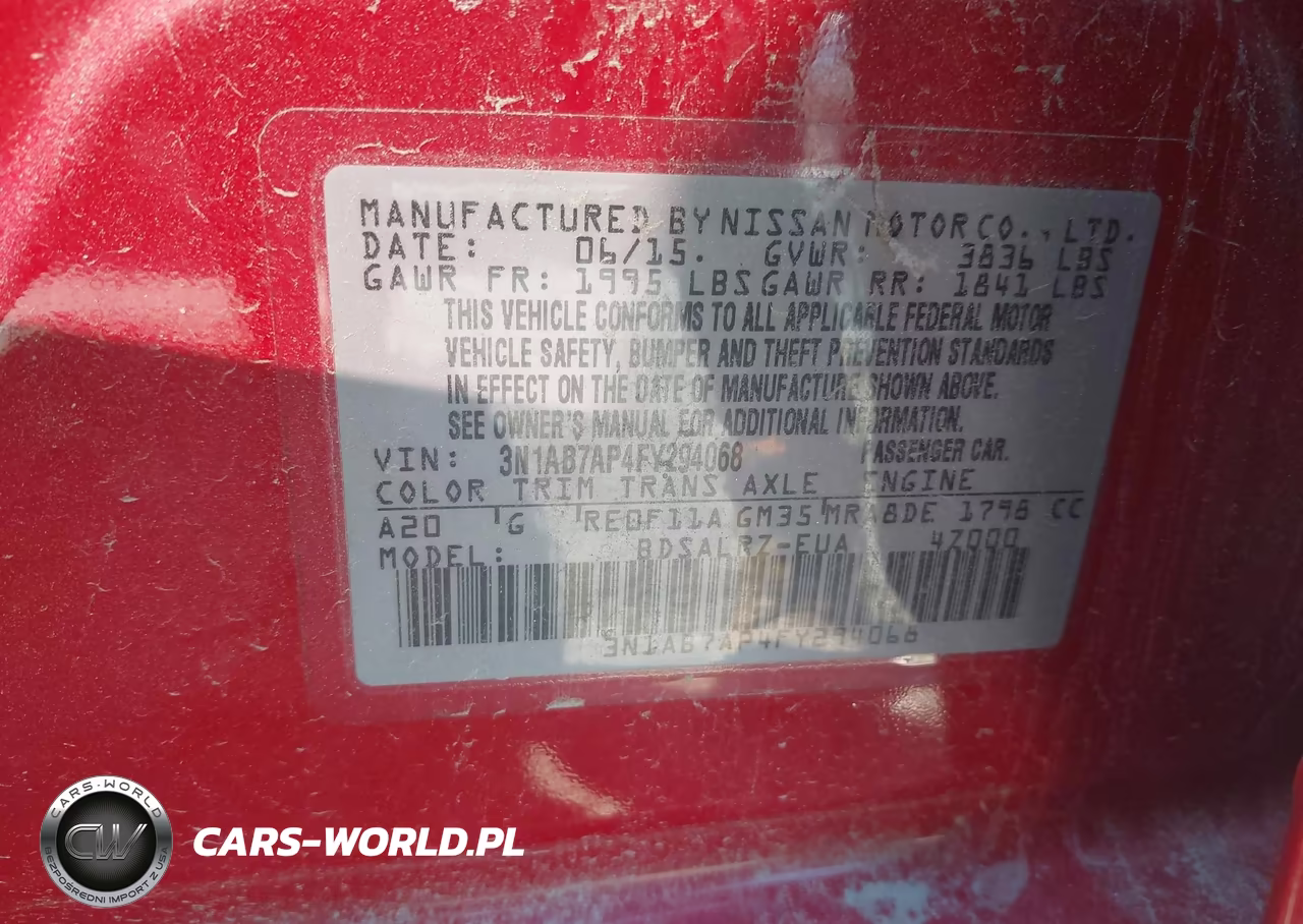 2015 Nissan Sentra Sr VIN:3N1AB7AP4FY294068 - 9