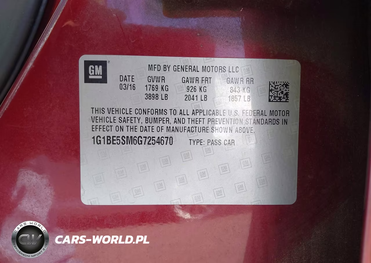 2016 Chevrolet Cruze Lt Auto VIN:1G1BE5SM6G7254670 - 9