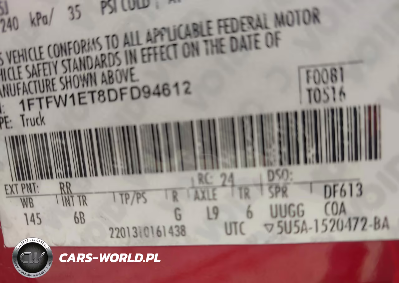 2013 Ford F-150 Fx4 VIN:1FTFW1ET8DFD94612 - 9