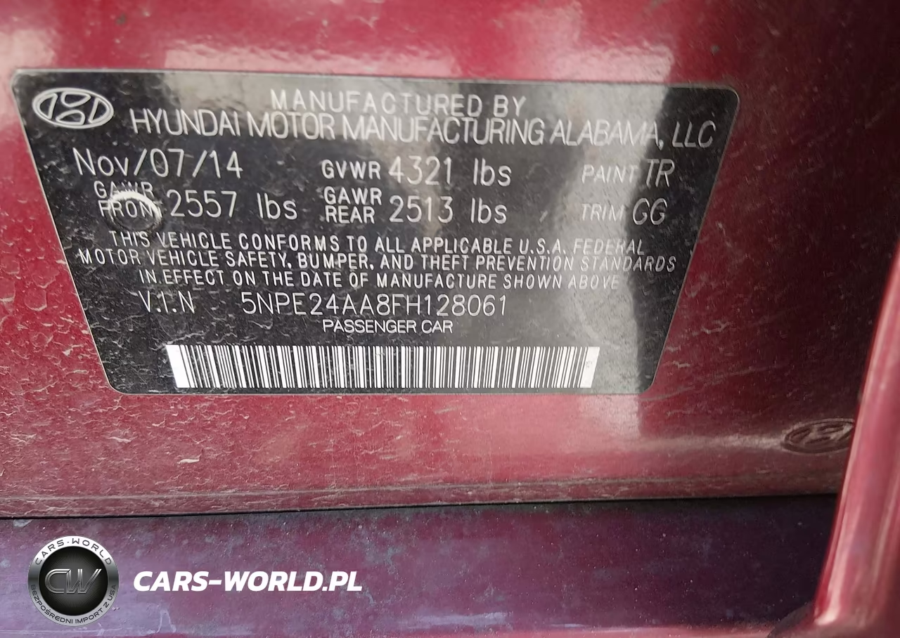 2015 Hyundai Sonata Eco VIN:5NPE24AA8FH128061 - 2