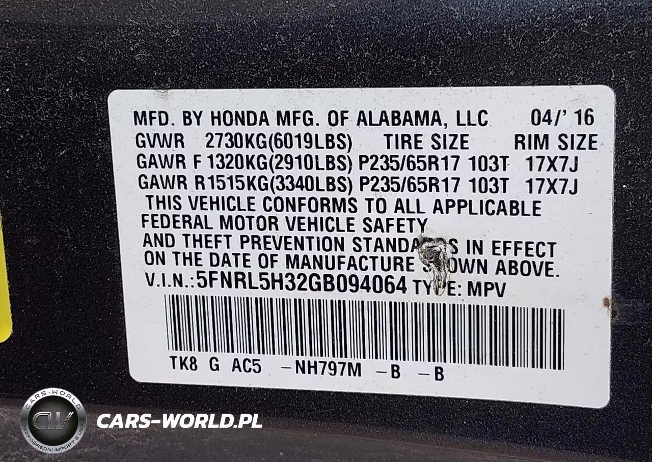 2016 Honda Odyssey Se VIN:5FNRL5H32GB094064 - 9