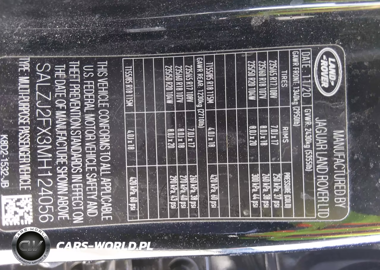 2021 Land Rover Range Rover Evoque S VIN:SALZJ2FX3MH124056 - 9