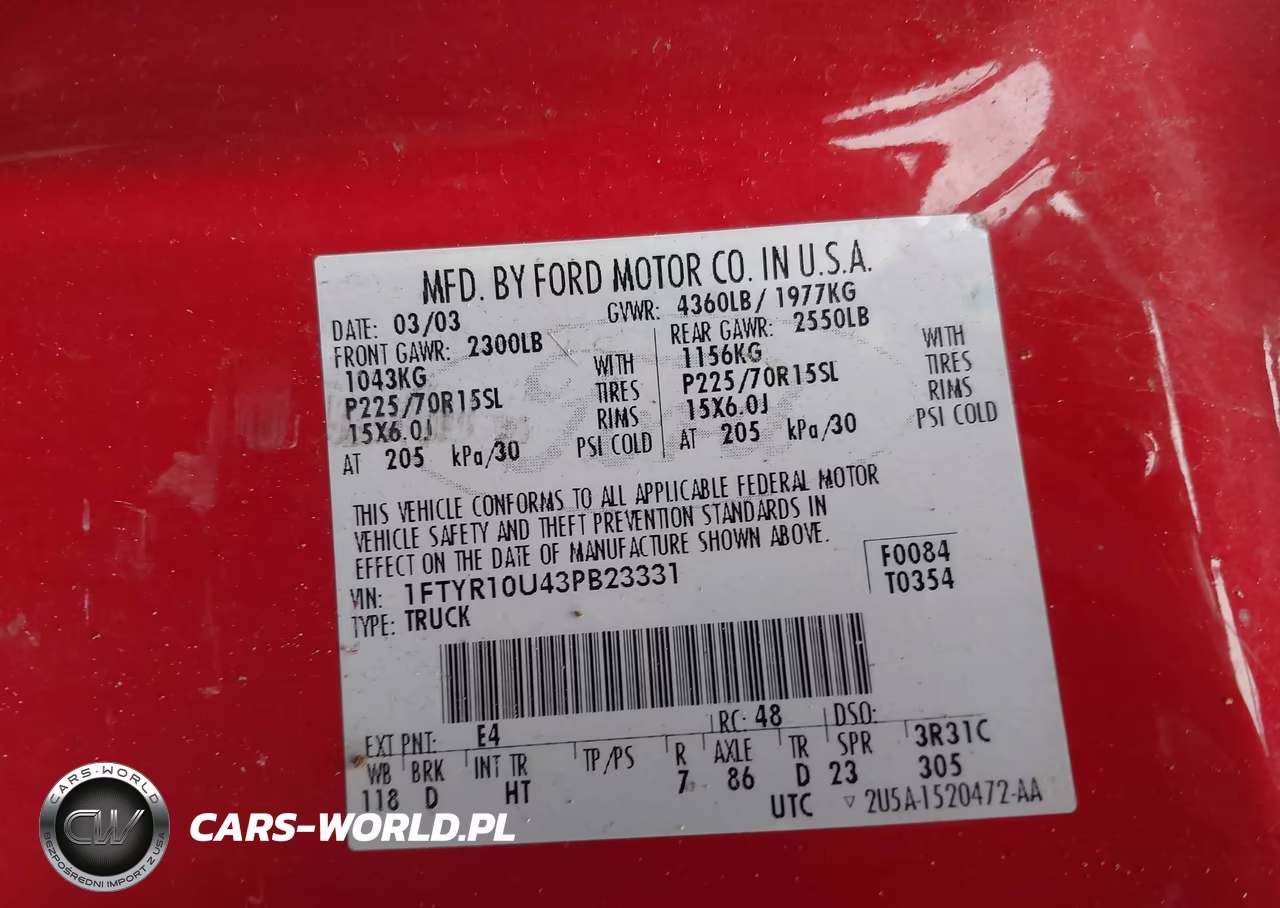 2003 Ford Ranger Edge-Xl-Xlt VIN:1FTYR10U43PB23331 - 9