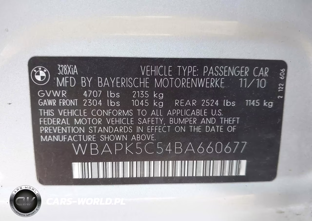 2011 BMW 328I xDrive VIN:WBAPK5C54BA660677 - 9