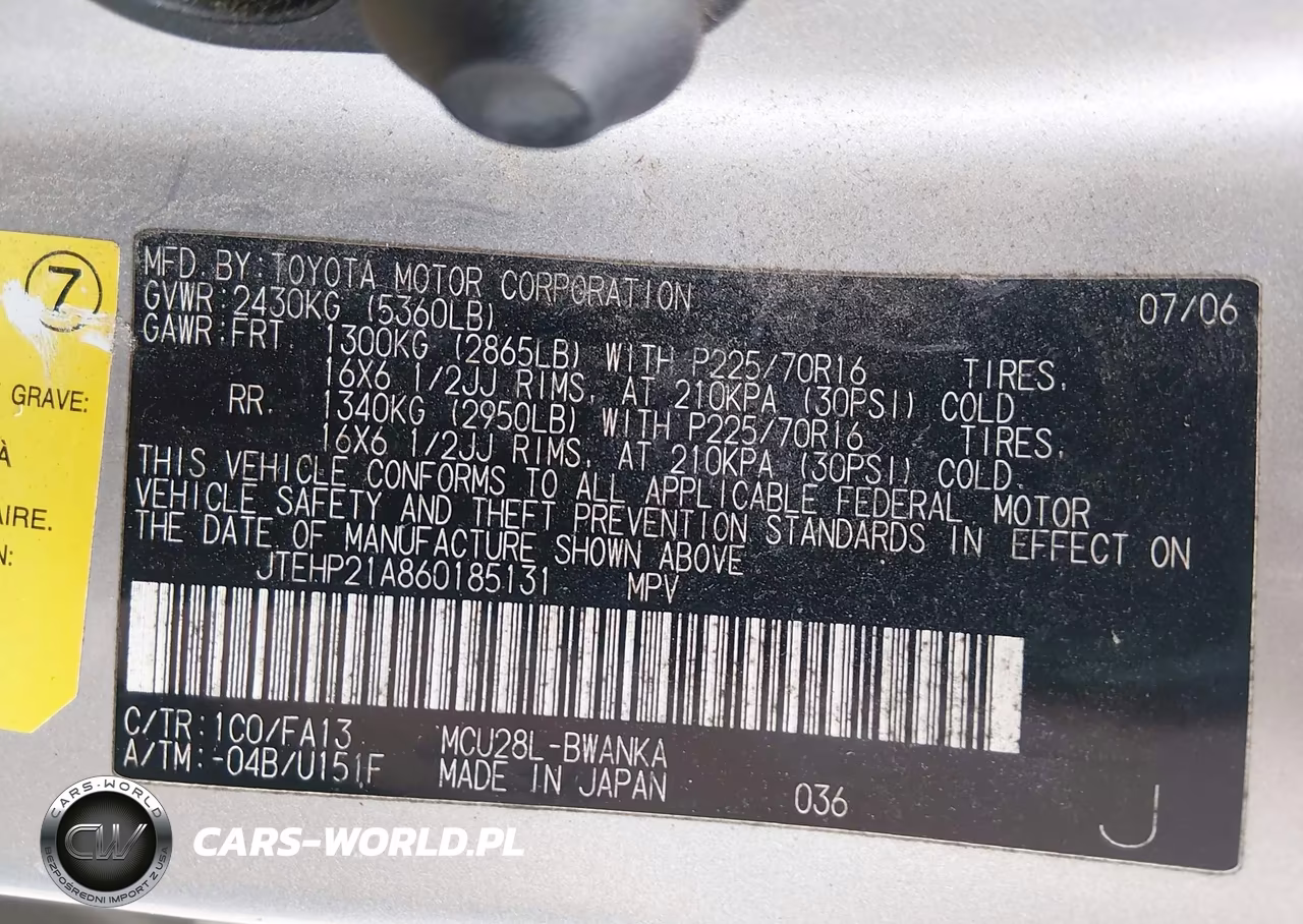 2006 Toyota Highlander V6 VIN:JTEHP21A860185131 - 9