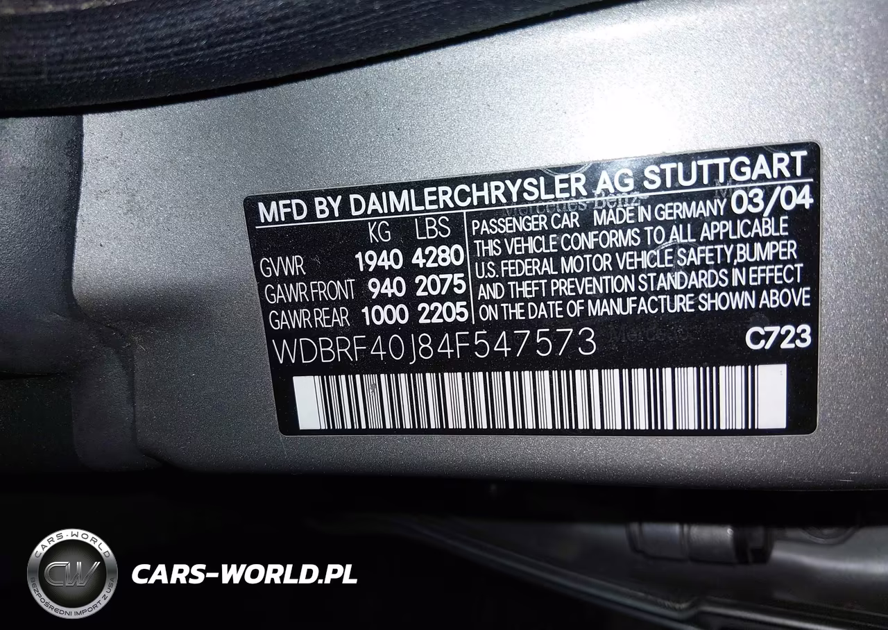 2004 Mercedes-Benz C 230 Kompressor Sport-Sport VIN:WDBRF40J84F547573 - 9