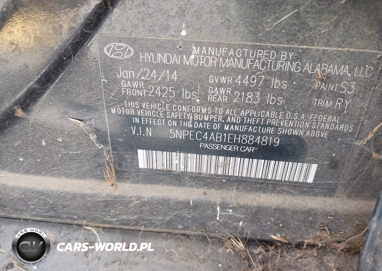 2014 Hyundai Sonata Se 2.0T VIN:5NPEC4AB1EH884819 - 9