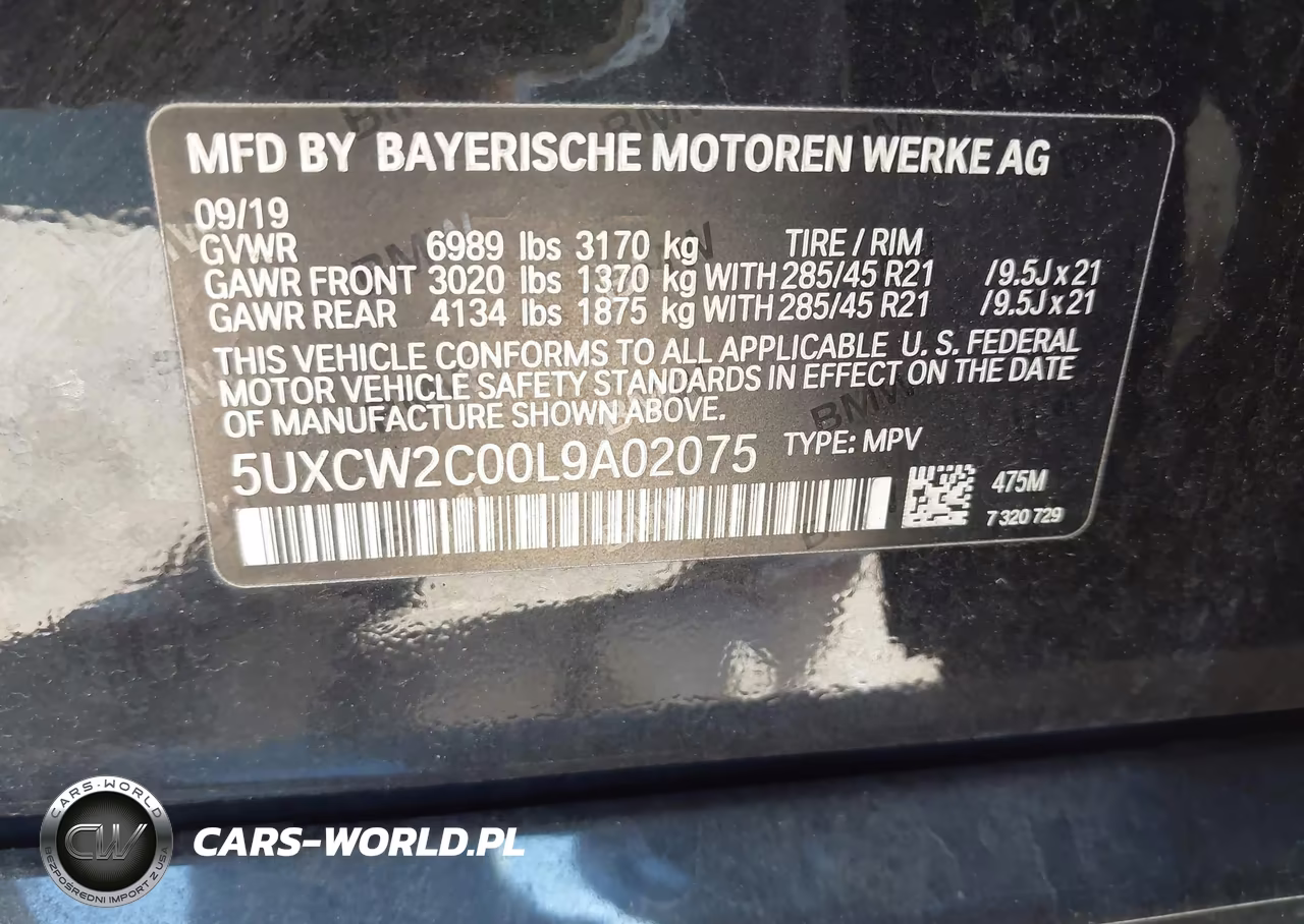 2020 BMW X7 xDrive40I VIN:5UXCW2C00L9A02075 - 9