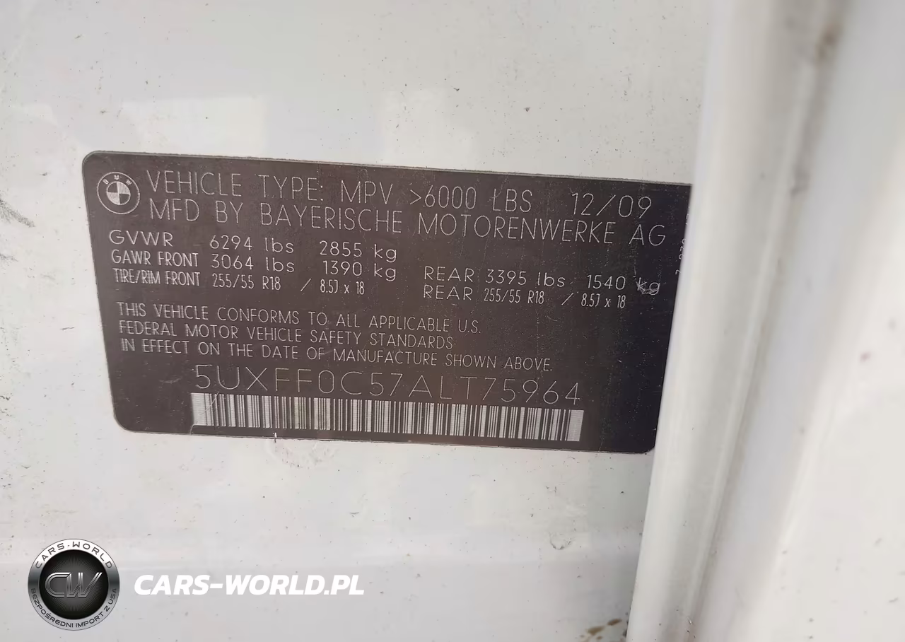 2010 BMW X5 xDrive35D VIN:5UXFF0C57ALT75964 - 9