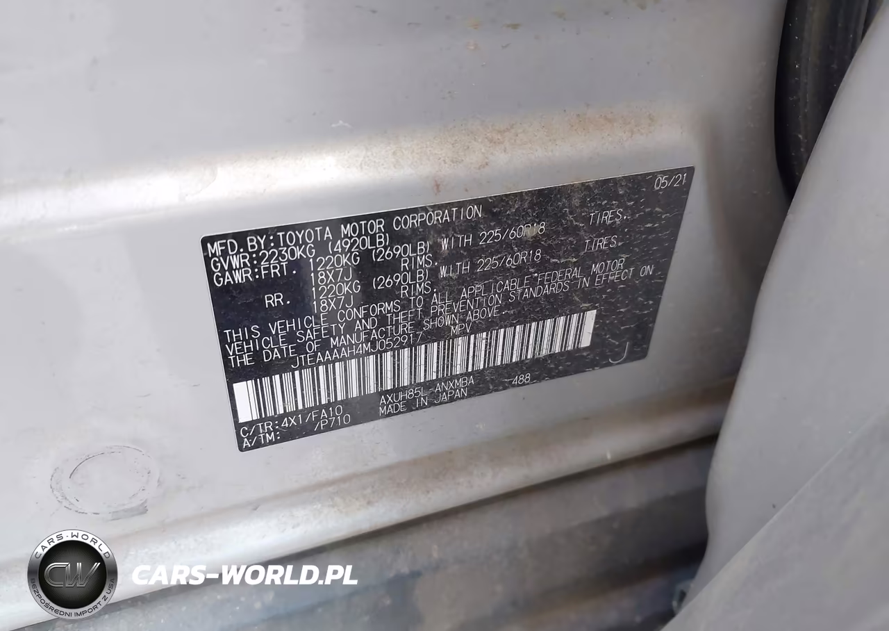 2021 Toyota Venza Le VIN:JTEAAAAH4MJ052917 - 9